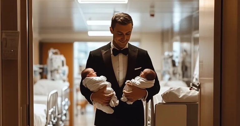 Váratlanul megláttam a férjemet egy luxusöltönyben, amint egy szülészeti klinikáról távozott két babával a karjában.