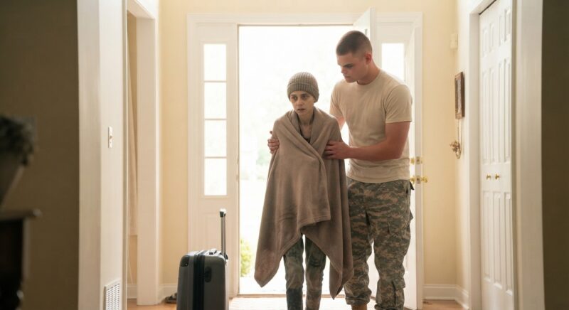 Küldtem közel 100 000 dollárt haza, miközben külföldön szolgáltam – aztán váratlanul hazatértem, és a feleségemet kopaszon találtam egy raktárszobában aludni